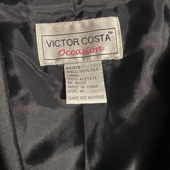 Victor Costa 100% Silk Beaded black open front blazer / jacket sz M oversized - Picture 8 of 16